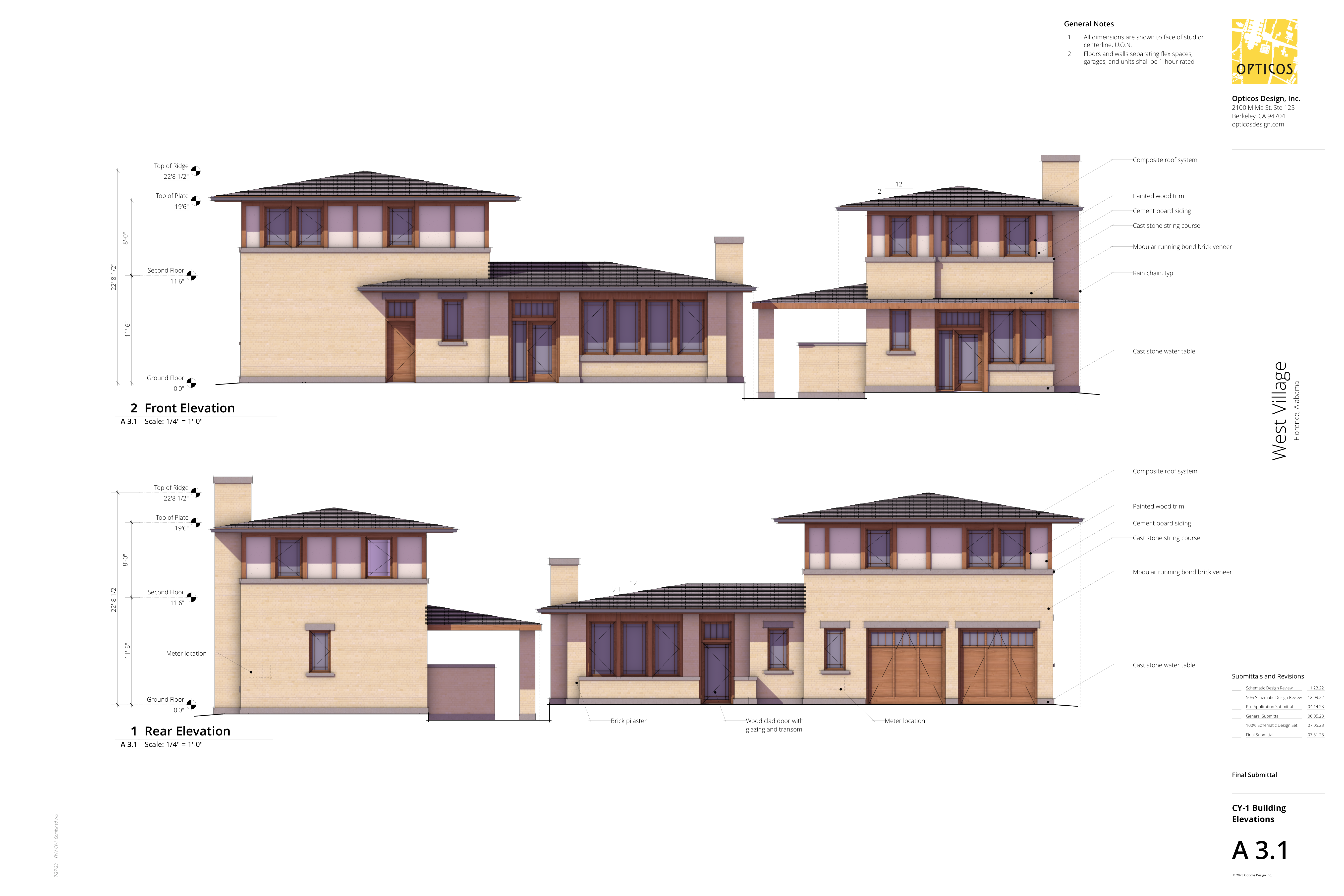 CY1 Color Elevations