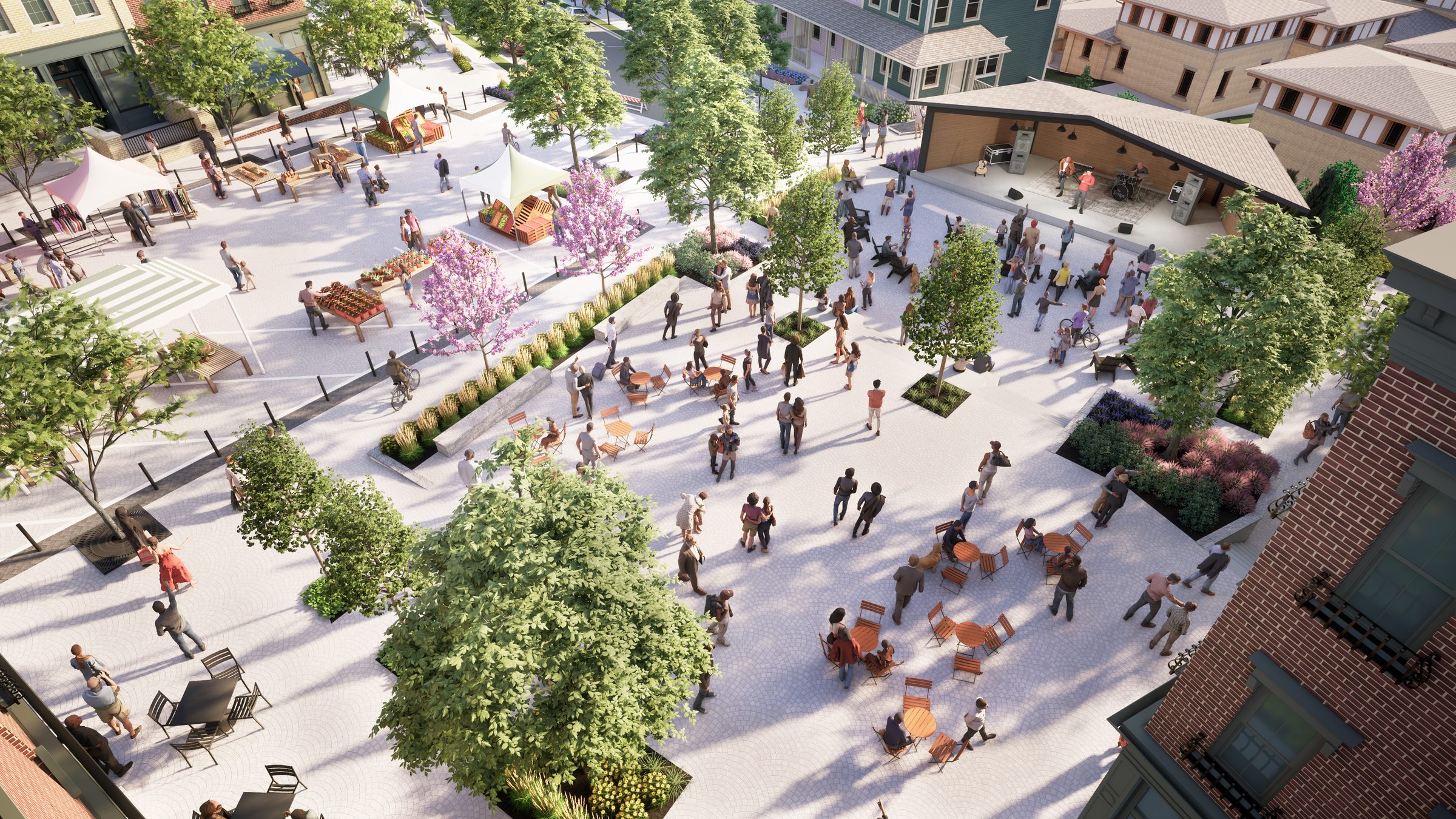 West Village plaza community gathering