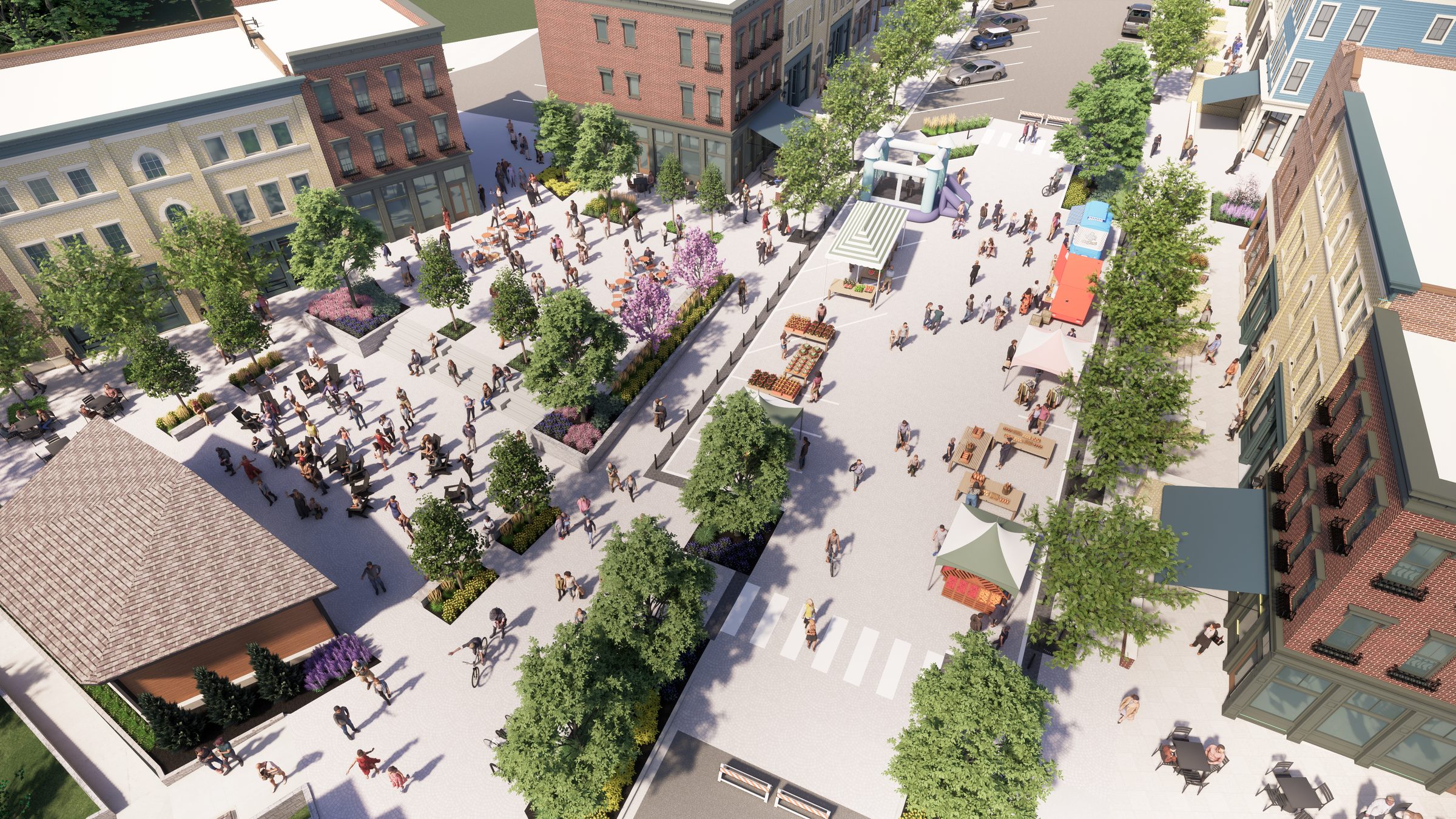 Block party at the plaza